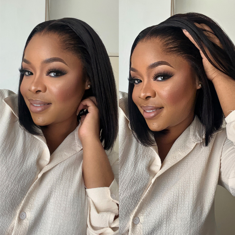 [_matshepo_]'s Special Link NatureMAX™ Pre-do Lagos Hairline Flexi Fit Invisi Drawstring Cap Silky Straight Bob 13x4 Frontal HD Lace Wig Pre-Cut Lace