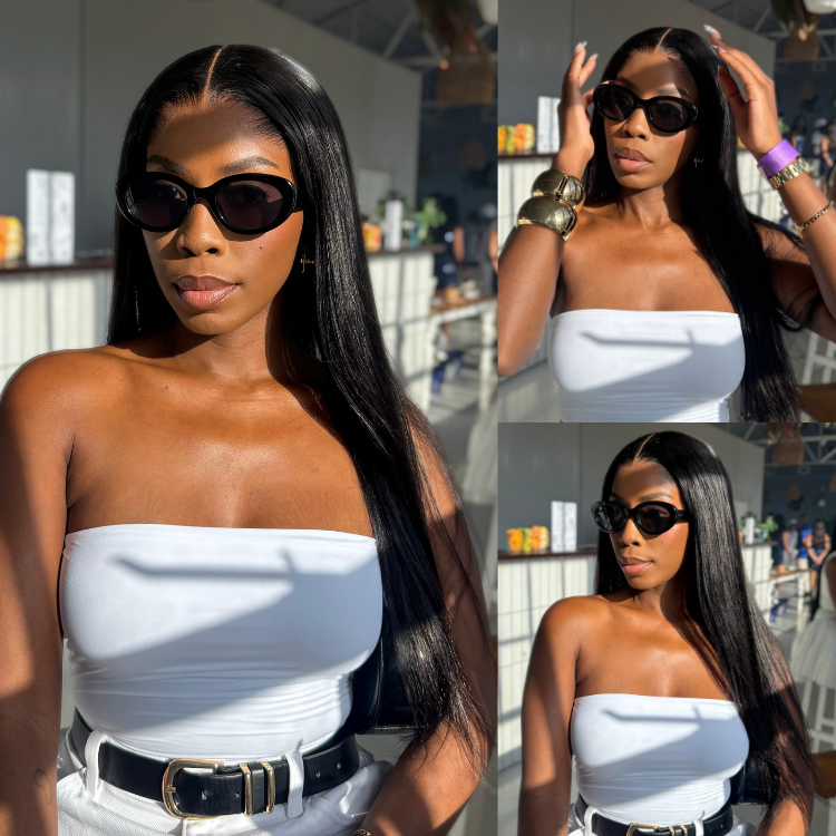 [zeexonline]'s Special Link NatureMAX™ Pre-do Lagos Hairline Flexi Fit Invisi Drawstring Cap Silky Straight Glueless 13x4 Frontal HD Lace Wig Pre-Cut Lace