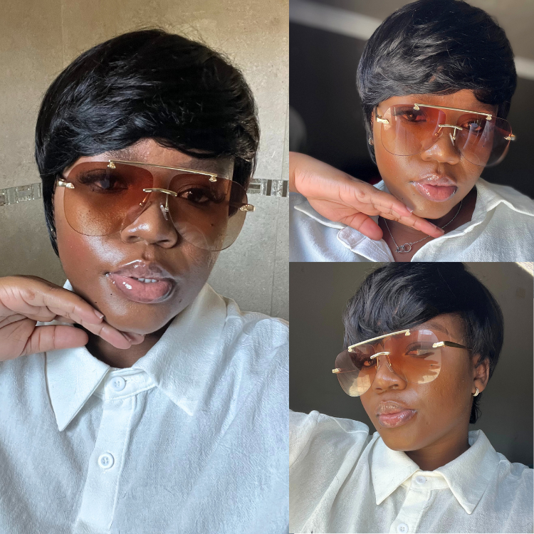 [_samiey__]'s Special Link Throw On & Go Short Cut with Bangs Wig Ultra Comfort Cotton Cap Glueless Wig Hair Loss Friendly