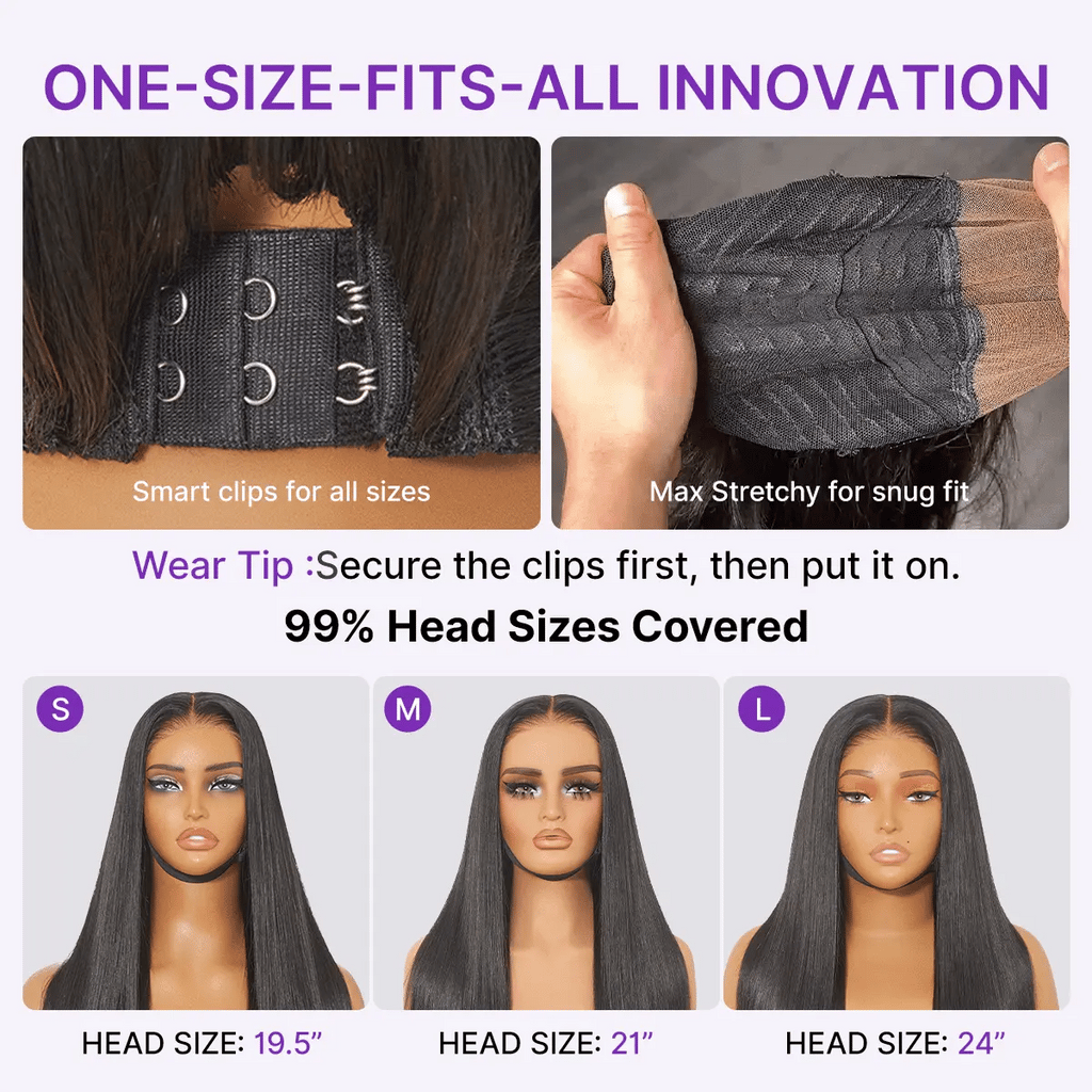 SouthKiss All-Day Comfort™ Wig Ombre Brown Silky Blunt Cut Bob Glueless 7x6 Closure HD Lace Wig Pre-Cut Lace