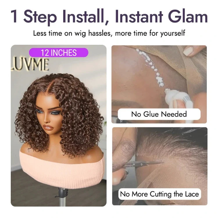 [_siphosihlee]'s Special Link VolumeMAX™ 220% Density ReadytoGo Beginner Friendly Chestnut Brown / Natural Black Glueless 5x5 Closure Lace HD Lace Curly Wig