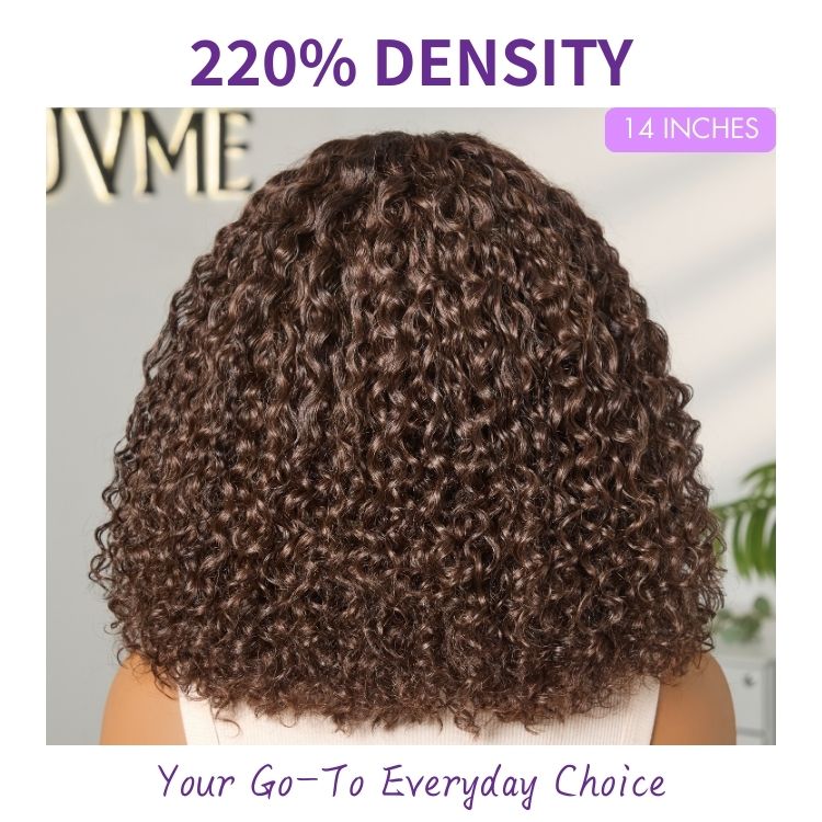 [_zeey_m]'s Special Link VolumeMAX™ 220% Density ReadytoGo Beginner Friendly Chestnut Brown / Natural Black Glueless 5x5 Closure Lace HD Lace Curly Wig