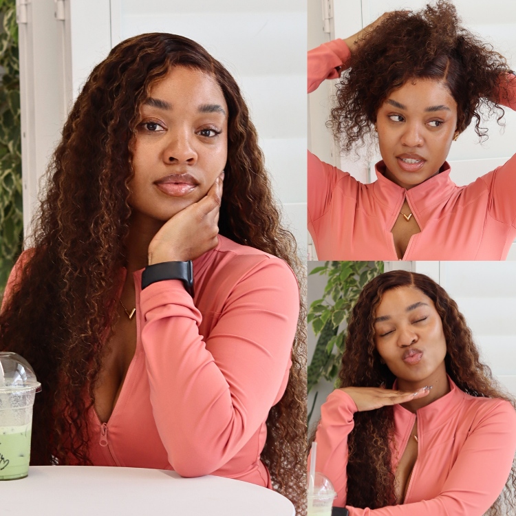 [t.sinah]'s Special Link SouthKiss All-Day Comfort™ Wig PartingMax Brown Highlights Funmi Curly 7x6 Closure HD Lace Glueless Wig Pre Cut Lace