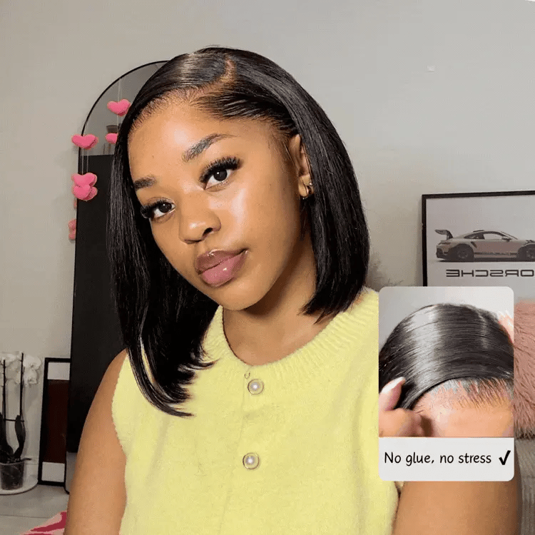 [lerato.sookane]'s Special Link Pre-do Lagos Hairline Flexi Fit Invisi Drawstring Cap Silky Straight Bob 13x4 Frontal HD Lace Wig Pre-Cut Lace