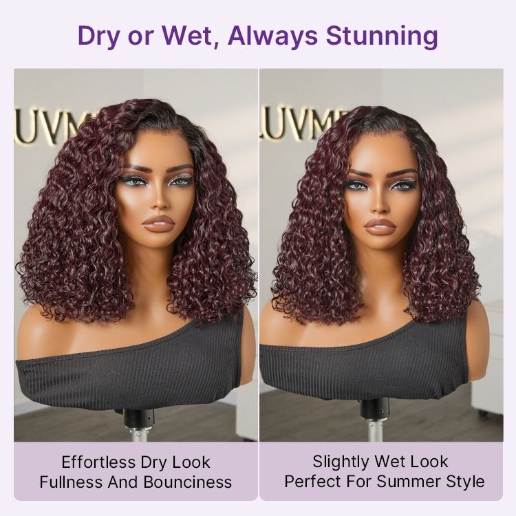special I VolumeMAX™ 200% Density ReadytoGo Beginner Friendly Burgundy Glueless 5x5 Closure Lace HD Lace 14 inches Curly Wig
