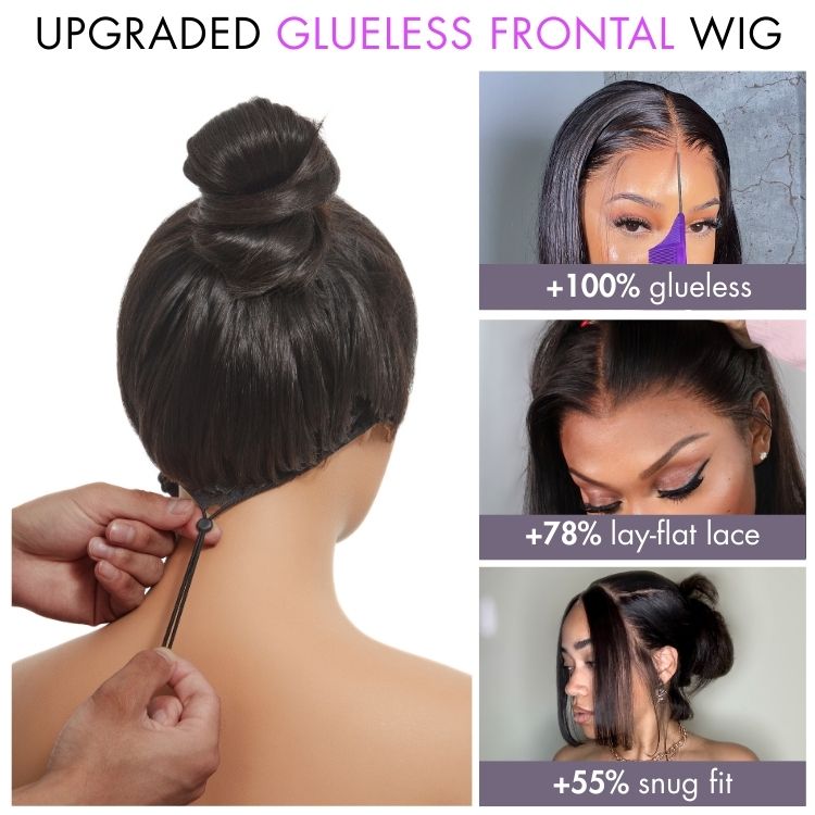 [vanessaablant]'s Special Link PreMax Wigs | Ultra Natural Hairline Brown Highlight & Natural Black Silky Straight Regular Cap & Drawstring Cap Glueless 13x4 Frontal Lace Long Wig Pre-Cut Lace