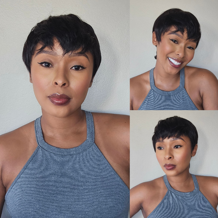[pheladi_pm_]'s Special Link Throw On & Go Short Cut with Bangs Wig Ultra Comfort Cotton Cap Glueless Wig Hair Loss Friendly