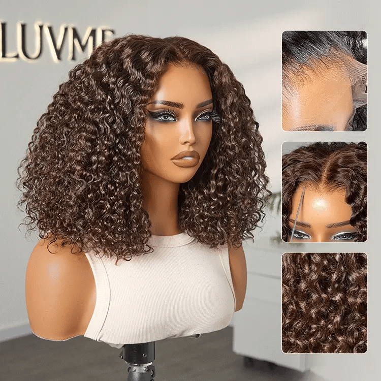 VolumeMAX™ 220% Density ReadytoGo Beginner Friendly Chestnut Brown / Natural Black Glueless 5x5 Closure Lace HD Lace Curly Wig