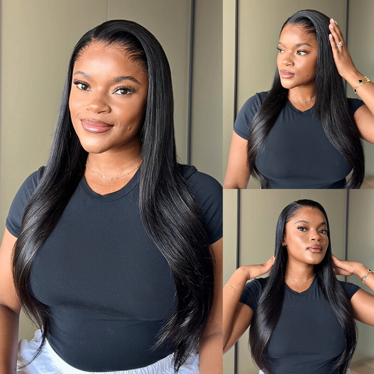 [khanyisile_msomi]'s Special Link NatureMAX™ Pre-do Lagos Hairline Flexi Fit Invisi Drawstring Cap Natural Black & Copper Ombre Highlights Silky Straight Glueless 13x4 Frontal HD Lace Wig Pre-Cut Lace