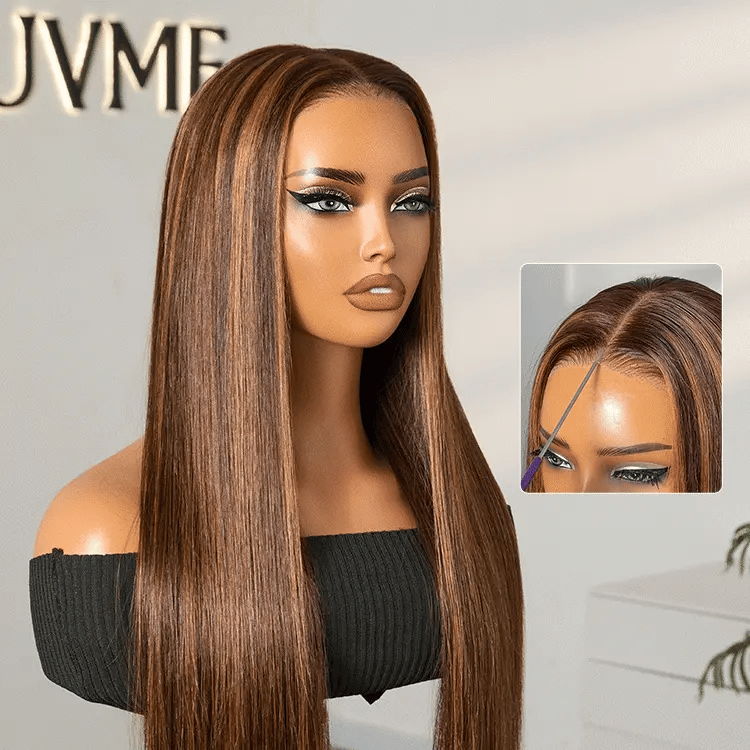 [_zeey_m]'s Special Link PreMax Wigs - Flexi-Fit Silky Straight Invisi Drawstring Cap Honey Blonde Highlight Glueless 13x4 Frontal Lace Human Hair Wig Pre-Cut Lace