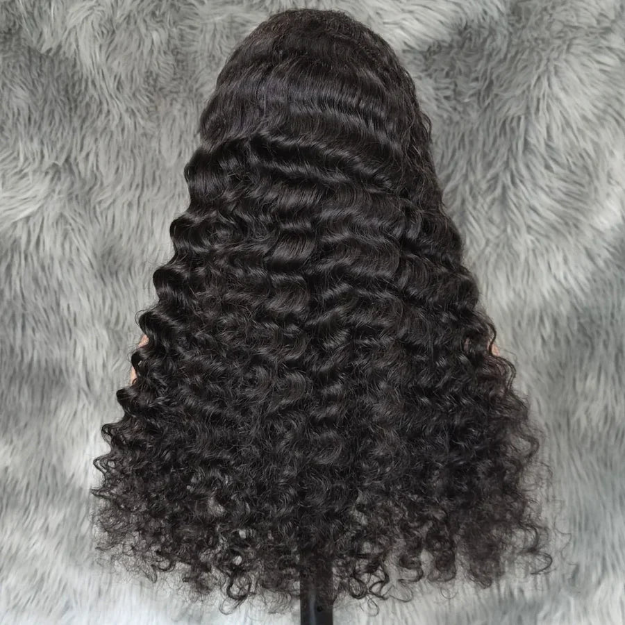 Glueless 4x4 Lace Deep Wave Wigs 100% High Quality Virgin Human Hair Wigs Pre Plucked