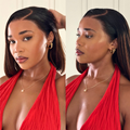 [relowh]'s Special Link PreMax Wigs | Brown Highlight Silky Blunt Cut Bob Glueless Lace Wig With Pre-Bleached Pre-Plucked Pre-Cut Lace