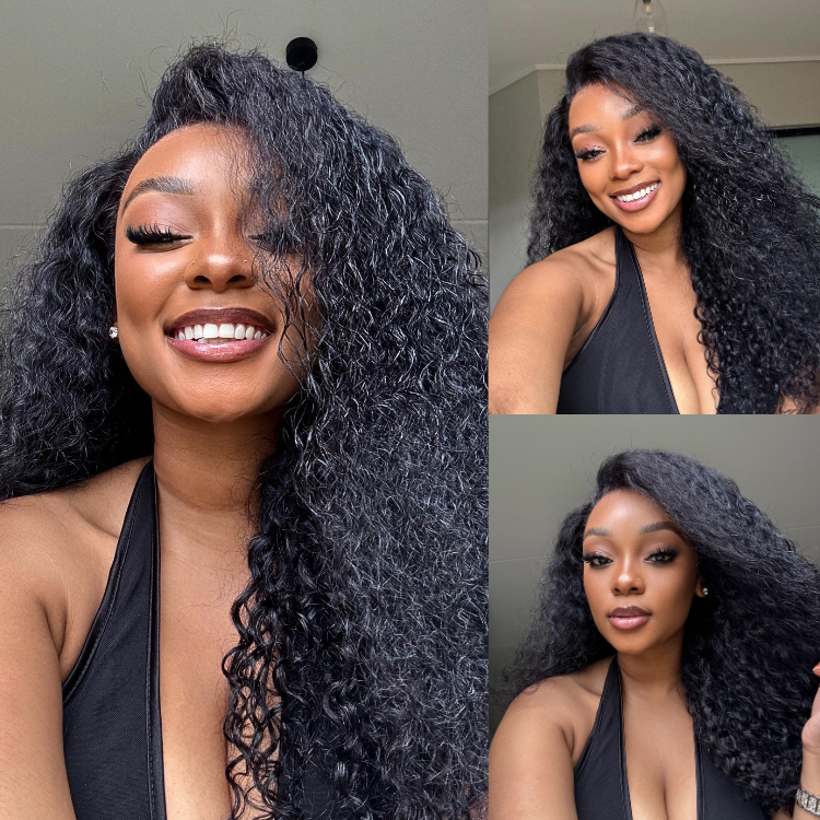 [kele_megano]'s Special LinkVolumeMAX™ 180% / 220% Density Water Wave Glueless Flexi-Fit Drawstring 13x4 Frontal Lace Fluffy Curly Wig Pre-Cut Lace