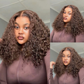 [ayaa_langa]'s Special Link VolumeMAX™ 220% Density ReadytoGo Beginner Friendly Chestnut Brown / Natural Black Glueless 5x5 Closure Lace HD Lace Curly Wig