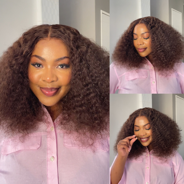 [mrs_mqela]'s Special Link VolumeMAX™ 220% Density ReadytoGo Beginner Friendly Chestnut Brown / Natural Black Glueless 5x5 Closure Lace HD Lace Curly Wig