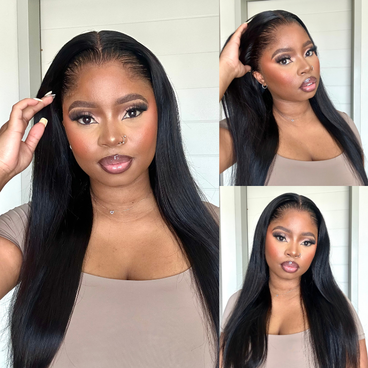 [oh_smallstuff]'s Special Link NatureMAX™ Pre-do Lagos Hairline Flexi Fit Invisi Drawstring Cap Natural Black & Copper Ombre Highlights Silky Straight Glueless 13x4 Frontal HD Lace Wig Pre-Cut Lace