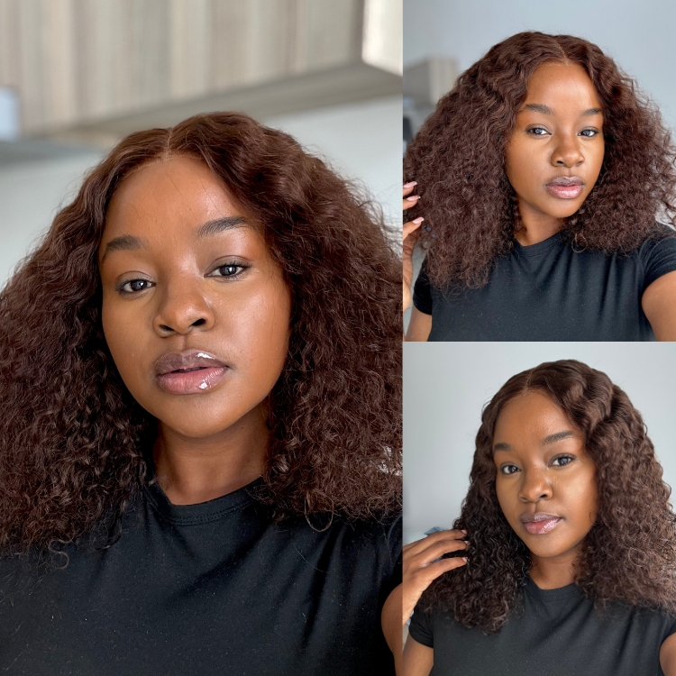 special I VolumeMAX™ 220% Density ReadytoGo Beginner Friendly Chestnut Brown / Natural Black Glueless 5x5 Closure Lace HD Lace Curly Wig