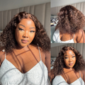 [third_one]'s Special Link VolumeMAX™ 220% Density ReadytoGo Beginner Friendly Chestnut Brown / Natural Black Glueless 5x5 Closure Lace HD Lace Curly Wig