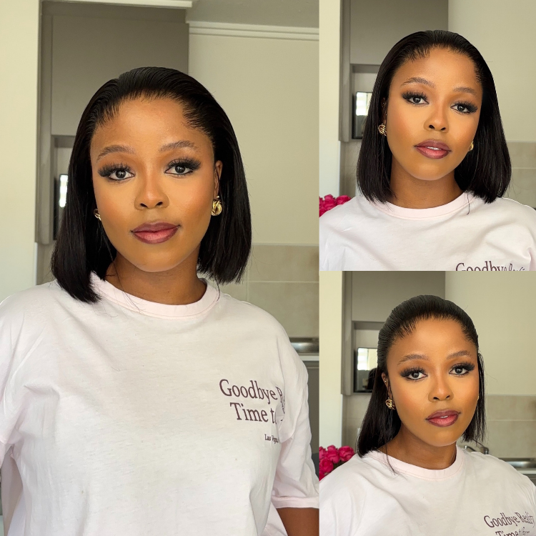[siyamthanda_ndamase]'s Special Link NatureMAX™ Pre-do Lagos Hairline Flexi Fit Invisi Drawstring Cap Silky Straight Bob 13x4 Frontal HD Lace Wig Pre-Cut Lace