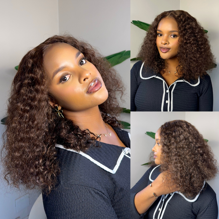 [musaaphesh]'s Special Link VolumeMAX™ 220% Density ReadytoGo Beginner Friendly Chestnut Brown / Natural Black Glueless 5x5 Closure Lace HD Lace Curly Wig