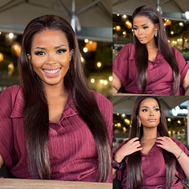 [yayamwanda]'s Special Link PreMax Wigs - Flexi-Fit Silky Straight Invisi Drawstring Cap Chestnut Brown Glueless 13x4 Frontal Lace Human Hair Wig Pre-Cut Lace