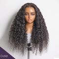 Outlet | Water Wave 6x6 Closure Lace Glueless Mid Part Curly Wig 100% Human Hair