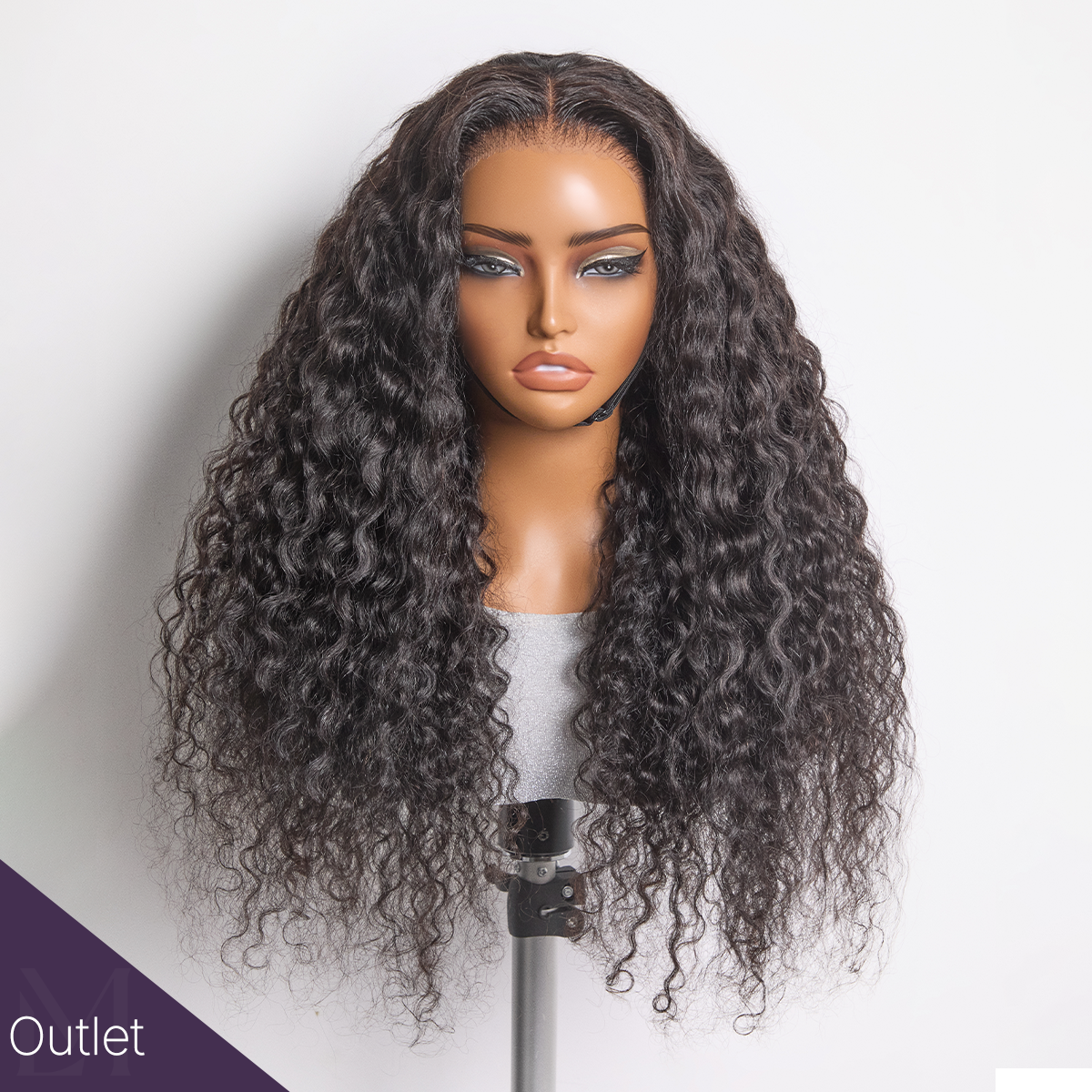 Outlet | Water Wave 6x6 Closure Lace Glueless Mid Part Curly Wig 100% Human Hair