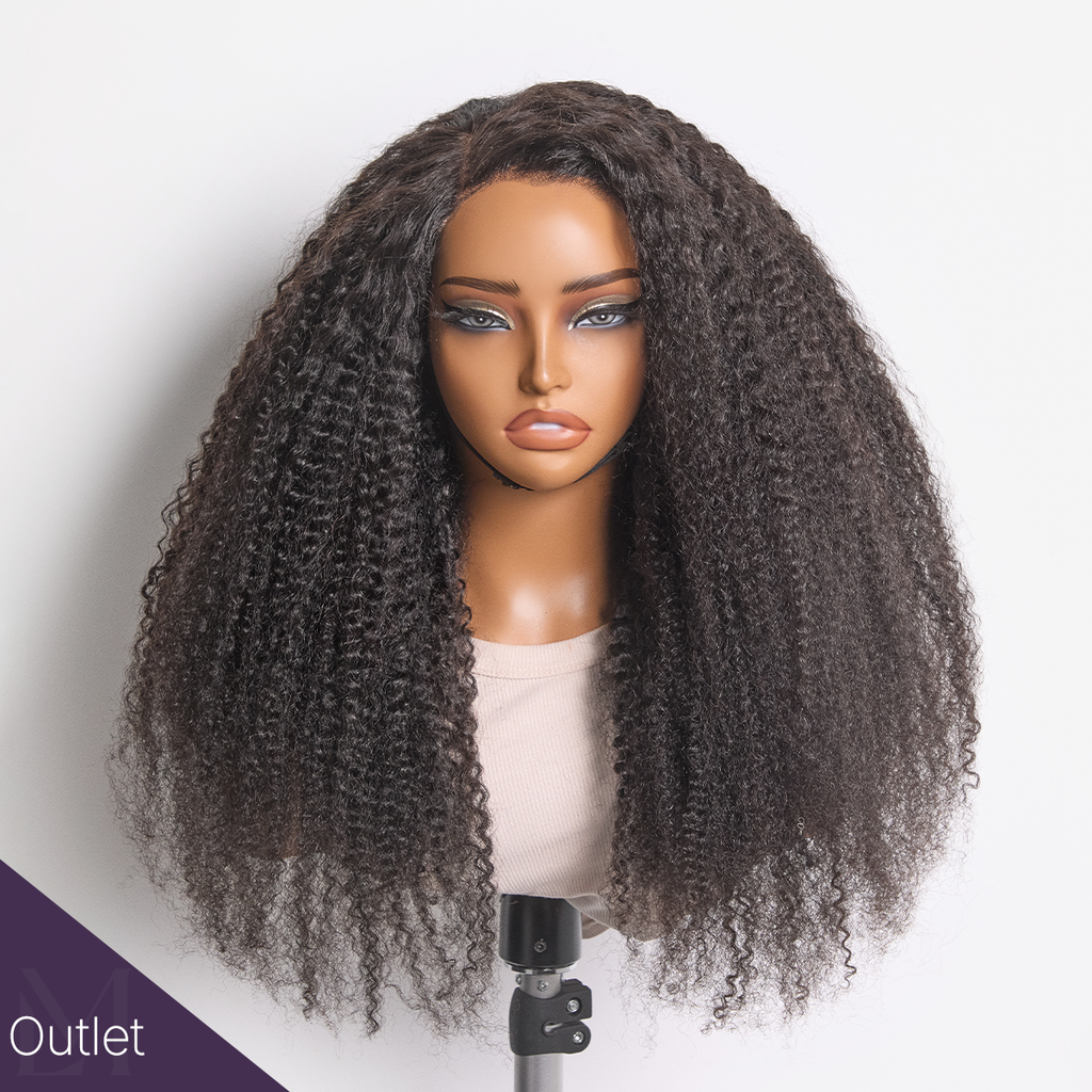 Outlet | Natural Black Jerry Curly 5x5 Closure Lace Glueless Wig