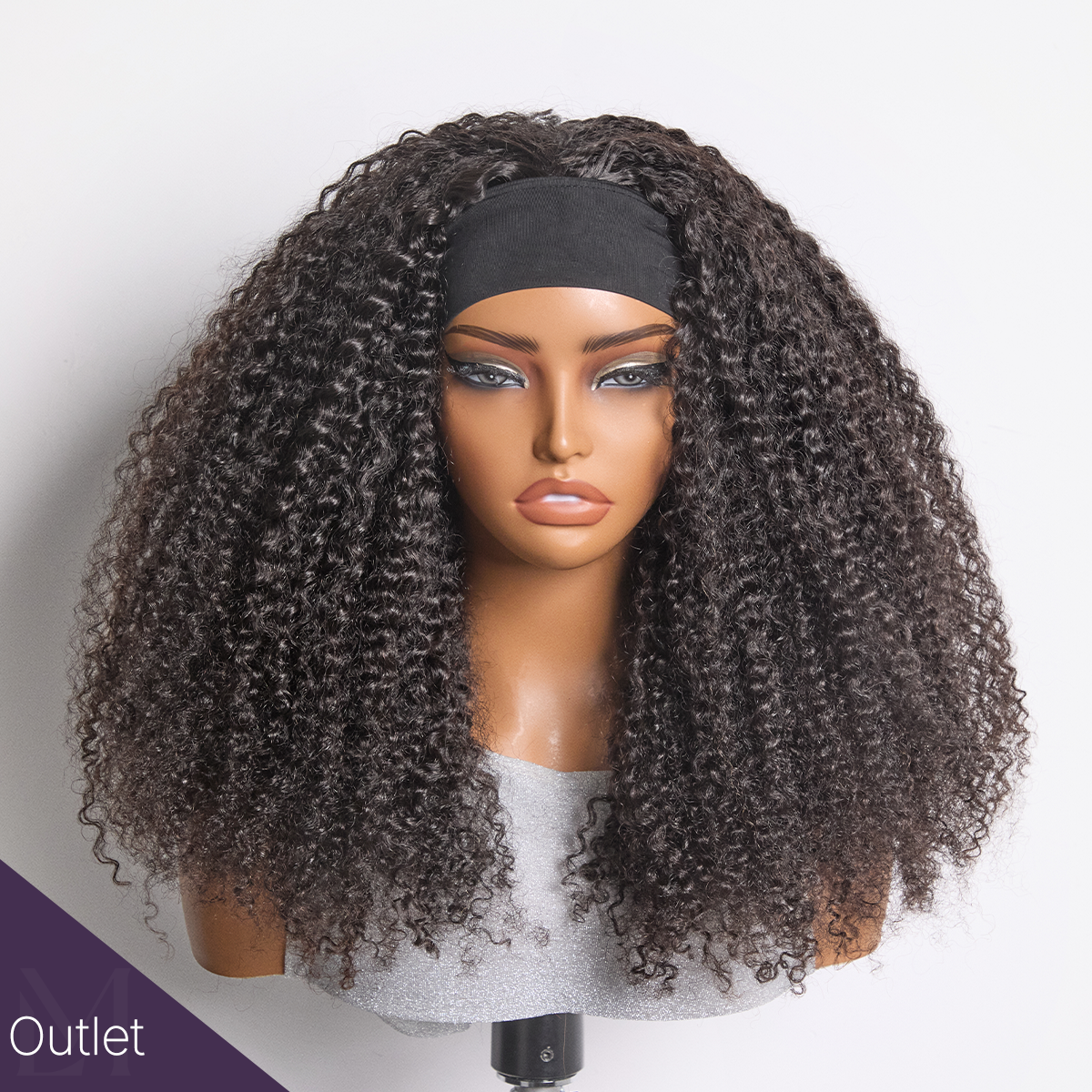 Outlet | Throw On & Go Short Jerry Curl Headband Wig