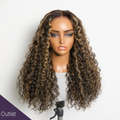 Outlet |  Effortless Highlight Water Wave Pre-Cut Lace Curly Wig