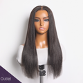 Outlet | Straight 4x4 Closure Lace Glueless Mid Part Wig