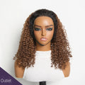 Outlet | Ombre Brown Deep Wave 13x4 Lace Front Glueless Regular Lace Wig Pre-cut Lace