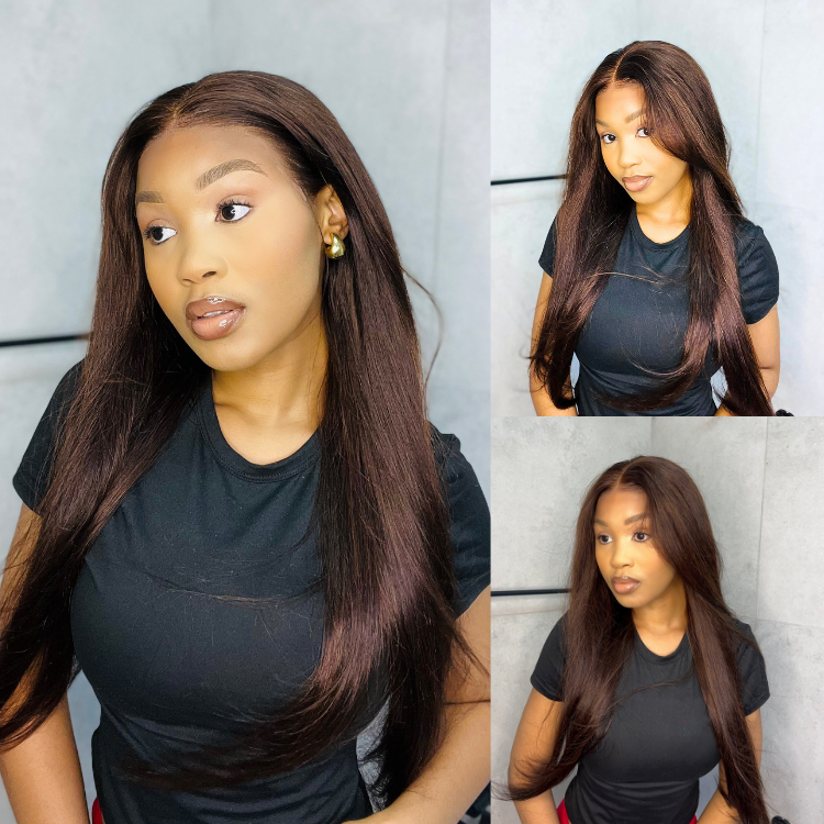 [zoe_mbokazi]'s Special Link PreMax Wigs - Flexi-Fit Silky Straight Invisi Drawstring Cap Chestnut Brown Glueless 13x4 Frontal Lace Human Hair Wig Pre-Cut Lace