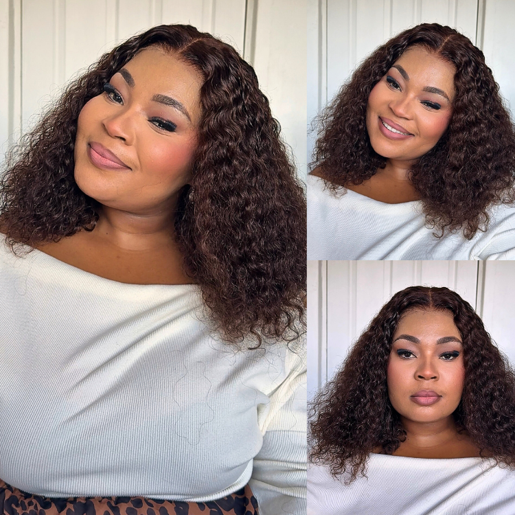[_siphosihlee]'s Special Link VolumeMAX™ 220% Density ReadytoGo Beginner Friendly Chestnut Brown / Natural Black Glueless 5x5 Closure Lace HD Lace Curly Wig