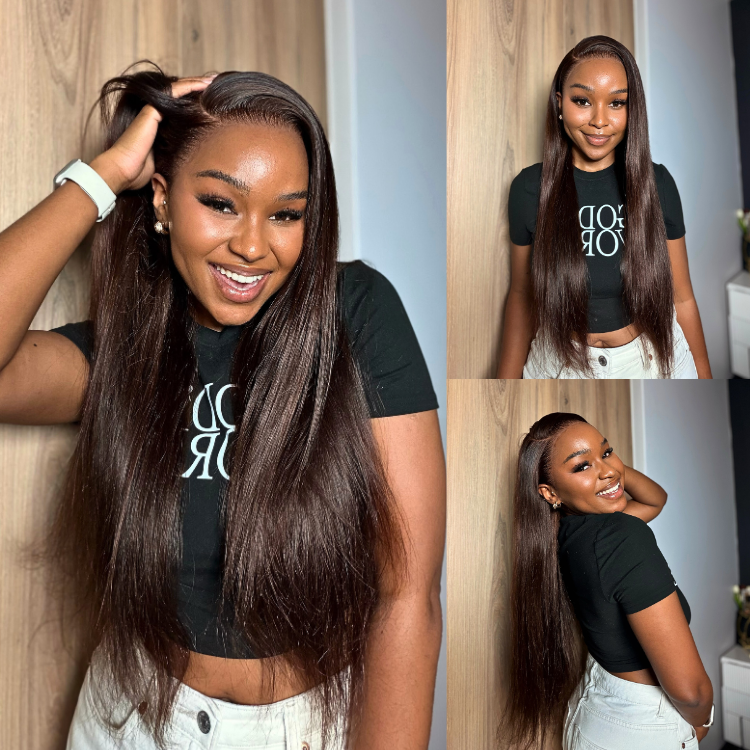 [ytryn_mokone]'s Special Link PreMax Wigs - Flexi-Fit Silky Straight Invisi Drawstring Cap Chestnut Brown Glueless 13x4 Frontal Lace Human Hair Wig Pre-Cut Lace