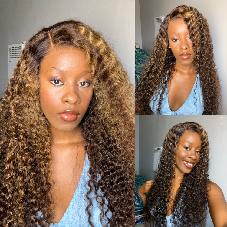 [bongol.bee]'s Special Link SouthKiss All-Day Comfort™ Wig PartingMax Brown Highlights Funmi Curly 7x6 Closure HD Lace Glueless Wig Pre Cut Lace