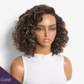 Outlet | Blonde Highlights Water Wave Short Curly Bob Wig