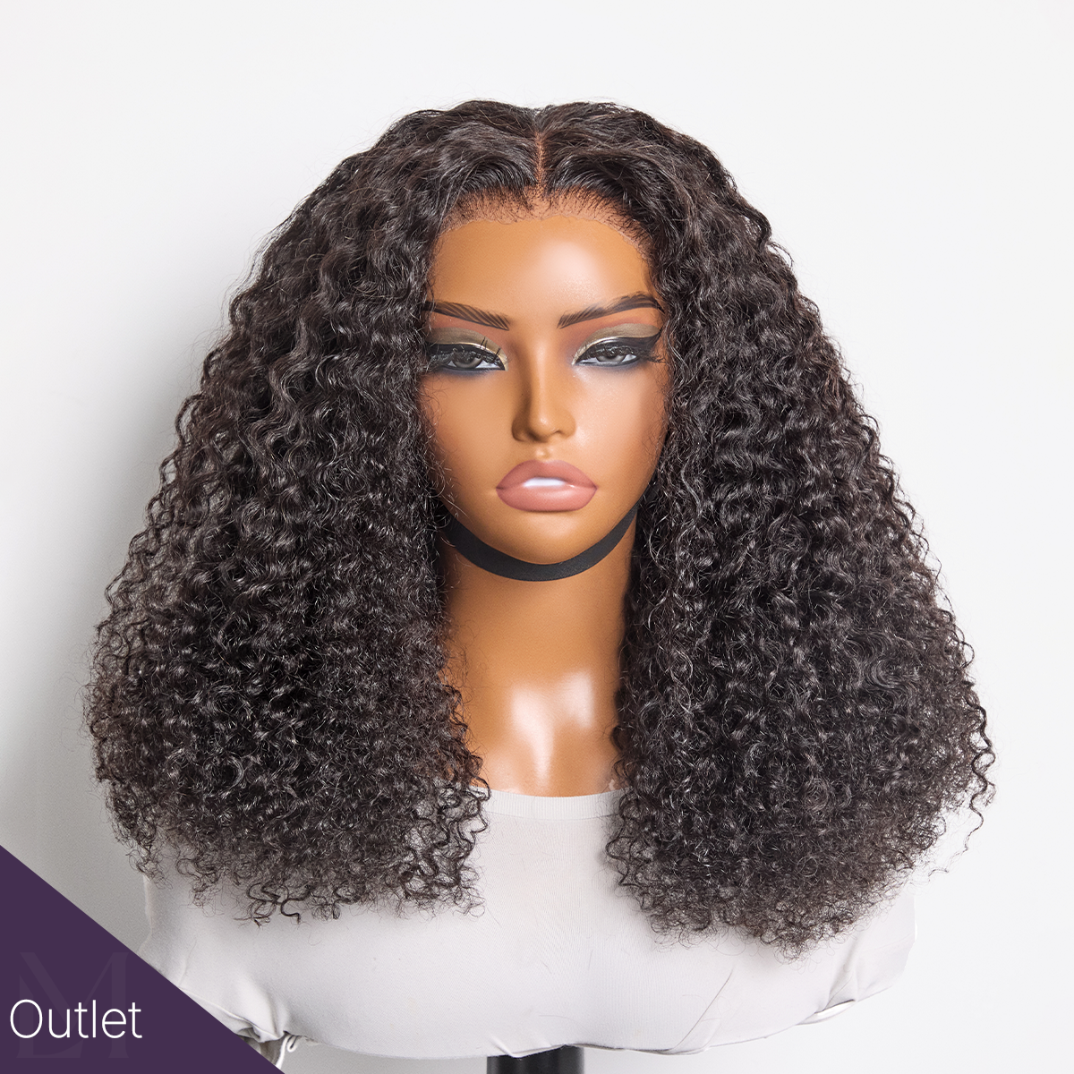Outlet | Kinky Curly Full Hair Glueless 13x4 Closure Lace Long Curly Wig