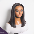 Outlet | Silky Blunt Cut Bob Glueless 4x4 Closure Lace Wig Pre-Cut Lace