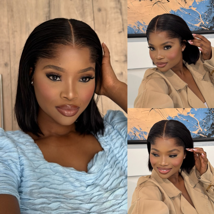 [thandolwethu_nkomo]'s Special Link NatureMAX™ Pre-do Lagos Hairline Flexi Fit Invisi Drawstring Cap Silky Straight Bob 13x4 Frontal HD Lace Wig Pre-Cut Lace