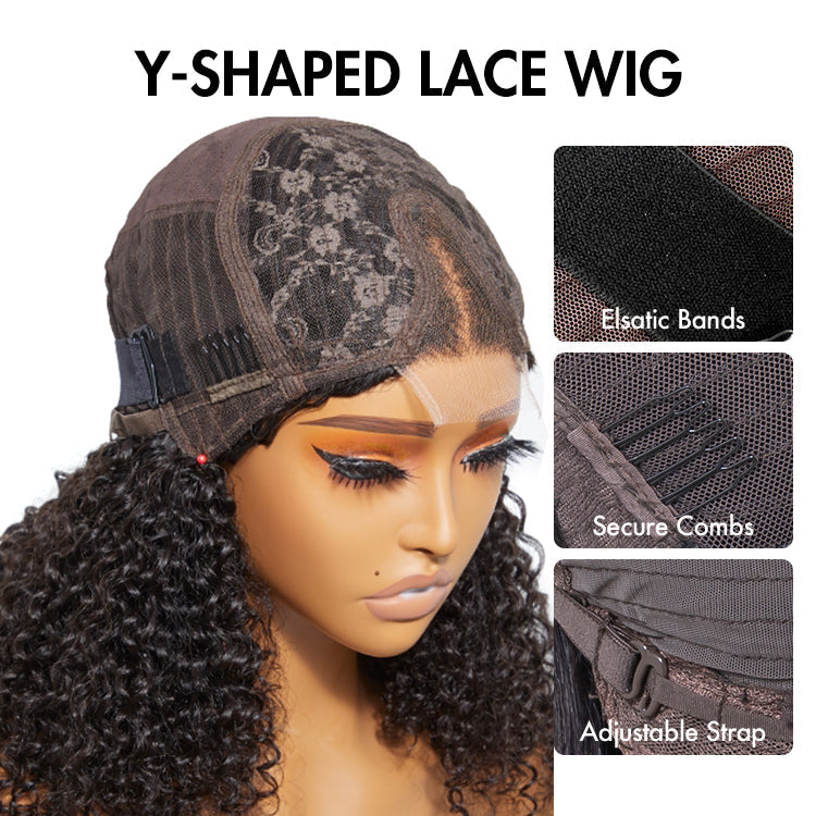 Outlet | Kinky Curly Glueless HD Y Lace Curly Wig