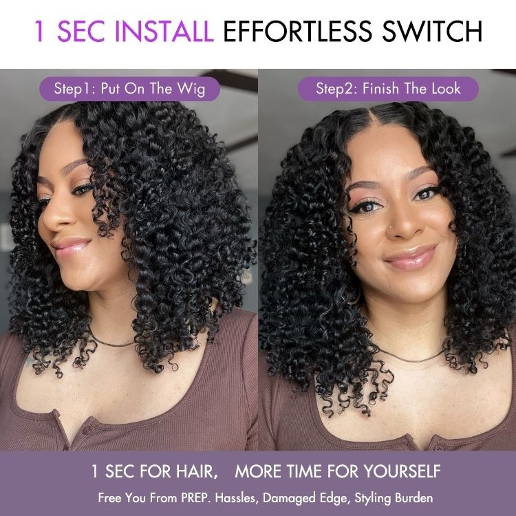Outlet | Kinky Curly Glueless HD Y Lace Curly Wig