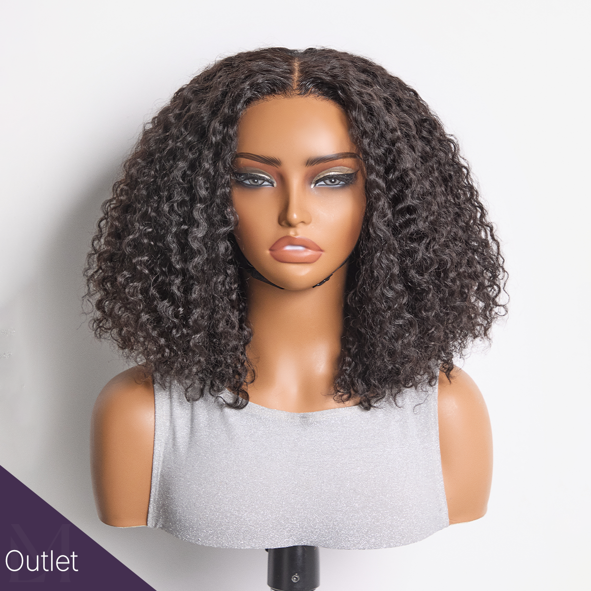 Outlet | Kinky Curly Natural Black Glueless 5x5 Closure Lace Wig