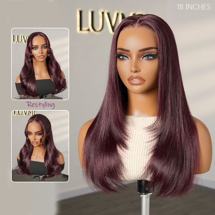 [boits_diale]'s Special Link PreMax Wigs - Flexi-Fit Silky Straight Invisi Drawstring Cap Burgundy Glueless 13x4 Frontal Lace Human Hair Wig