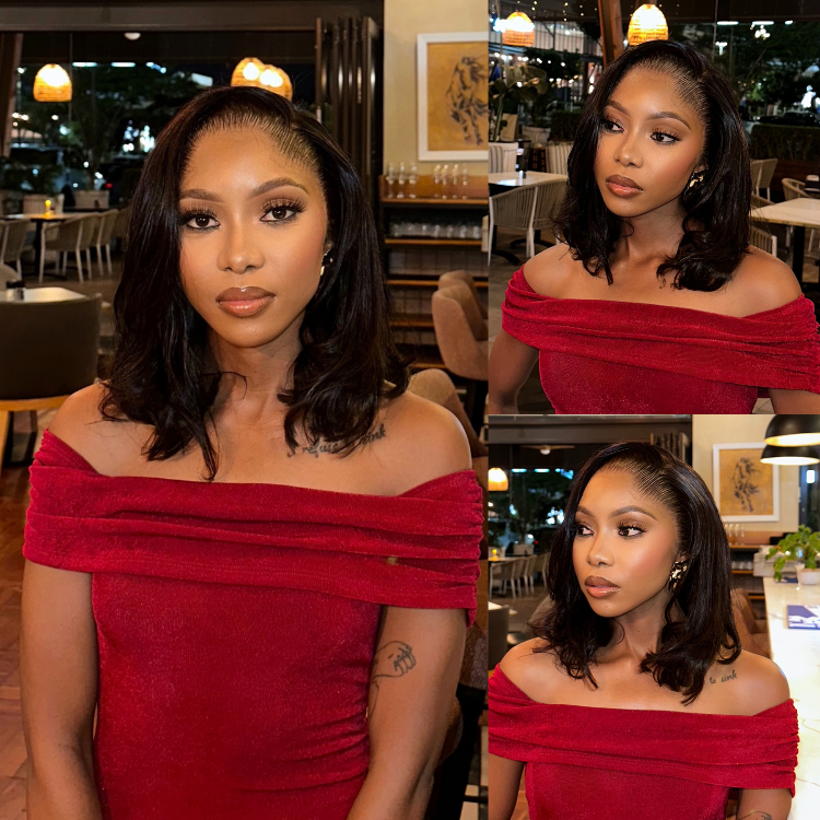 [oceansgrey]'s Special Link NatureMAX™ Pre-do Lagos Hairline Flexi Fit Invisi Drawstring Cap Silky Straight Bob 13x4 Frontal HD Lace Wig Pre-Cut Lace