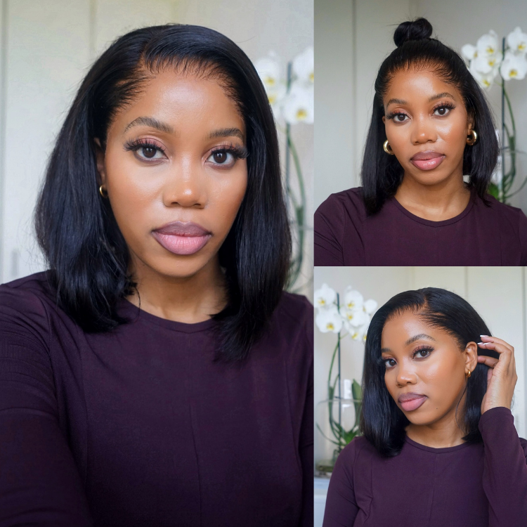 [pedibae]'s Special Link NatureMAX™ Pre-do Lagos Hairline Flexi Fit Invisi Drawstring Cap Silky Straight Bob 13x4 Frontal HD Lace Wig Pre-Cut Lace
