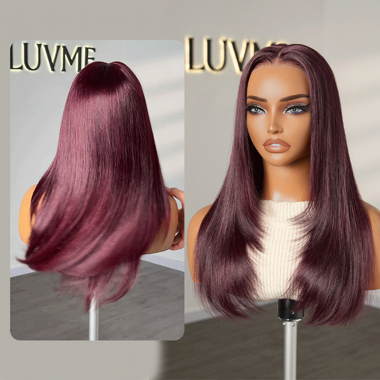 [vanessaablant]'s Special Link PreMax Wigs - Flexi-Fit Silky Straight Invisi Drawstring Cap Burgundy Glueless 13x4 Frontal Lace Human Hair Wig