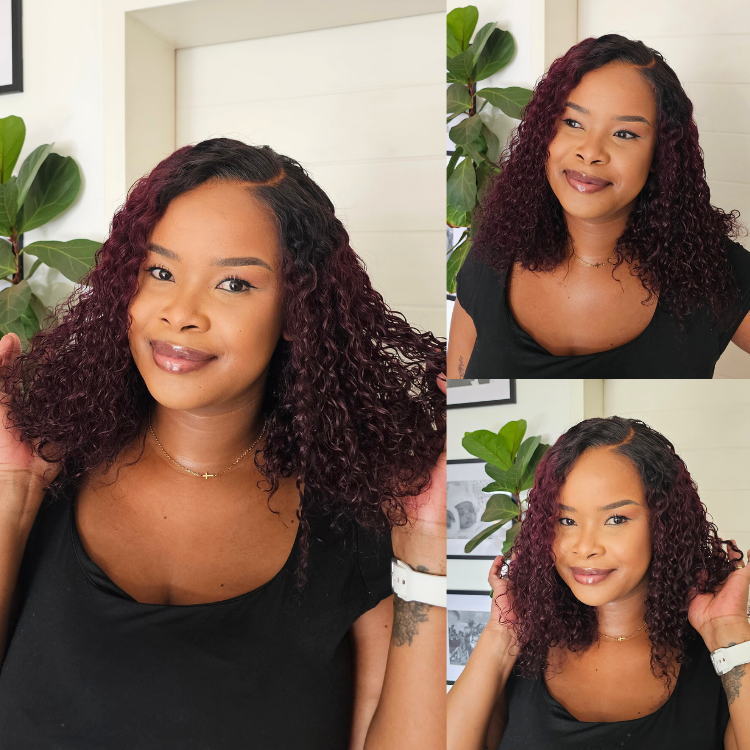[_tumi.n]'s Special Link VolumeMAX™ 200% Density ReadytoGo Beginner Friendly Burgundy Glueless 5x5 Closure Lace HD Lace 14 inches Curly Wig