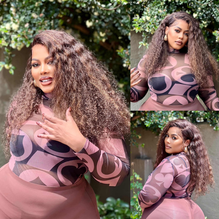 [zezethu_mniki]'s Special Link VolumeMAX™ 200% Density Brown Highlights Flexi-Fit Invisi Drawstring Cap Glueless 360 Lace Super Natural Hairline Water Wave Free Part 100% Human Hair Wig
