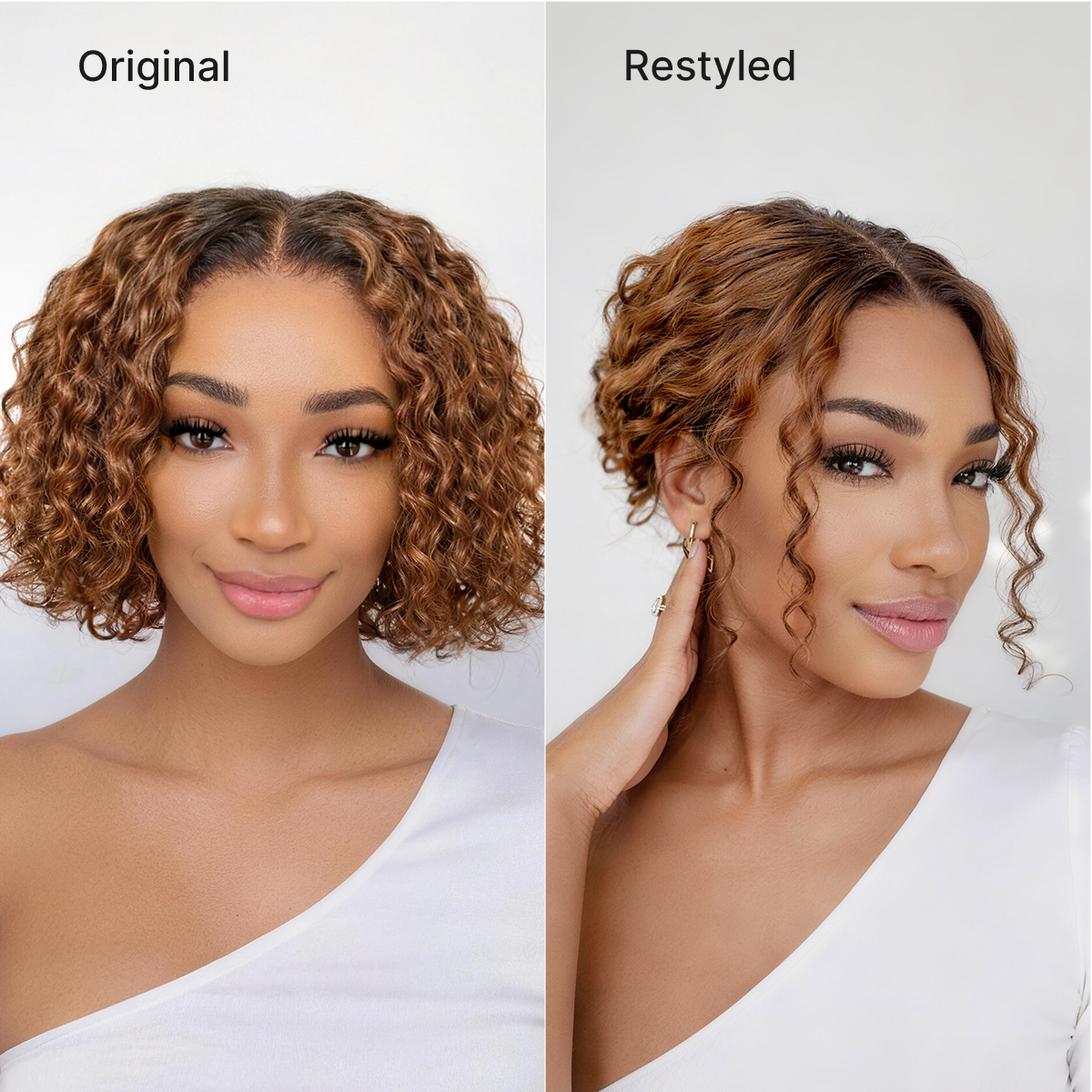 Worth I Brown Highlight Deep Curly Glueless 5x5 Closure Pre-Cut Lace Wig